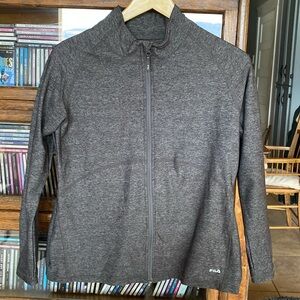 Dark Grey Variegated FILA Fitted Sports Jacket Size Large